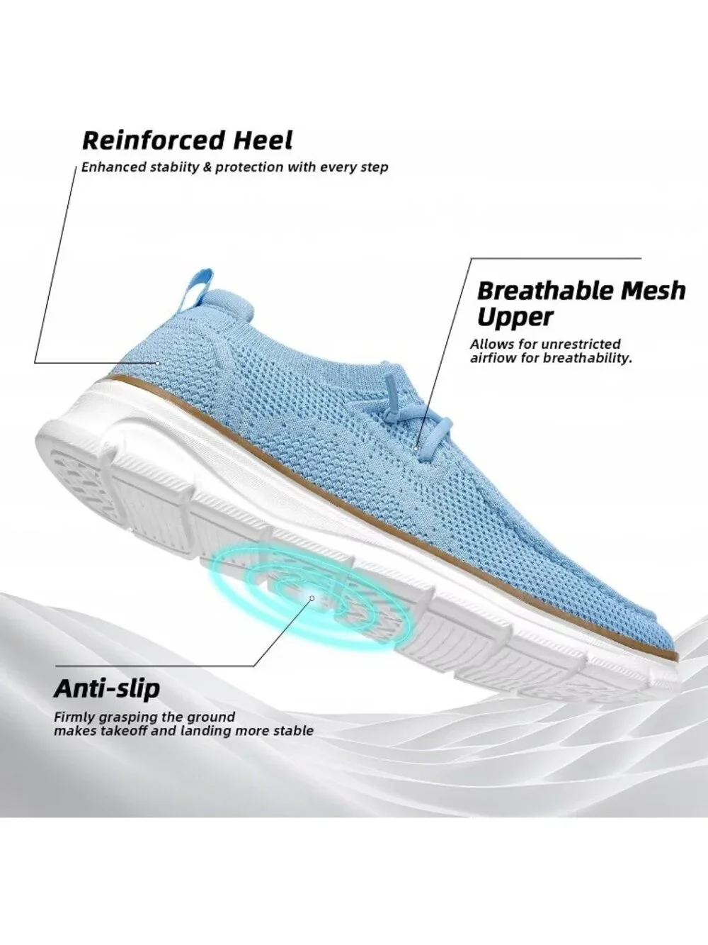 Men's Water Blue Slip On Loafers Comfortable Boat Casual Walking Sneaker Shoes